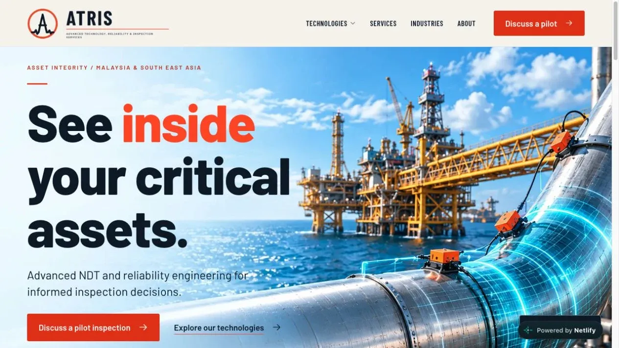 ATRIS website homepage screenshot