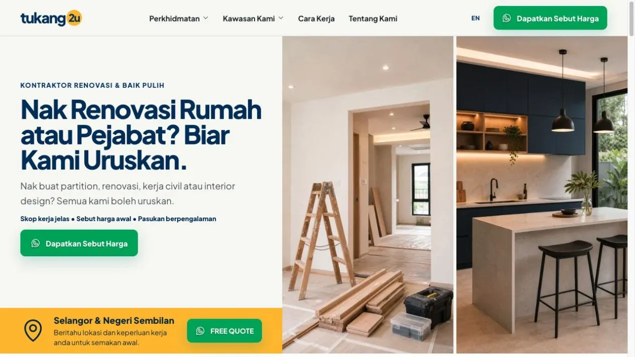 Tukang2u website homepage screenshot
