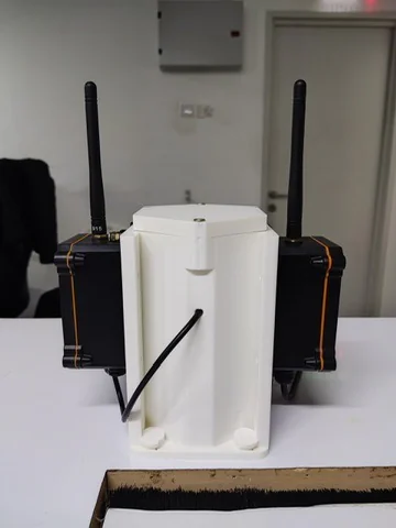 Dragino sensor units mounted on a custom 3D-printed enclosure
