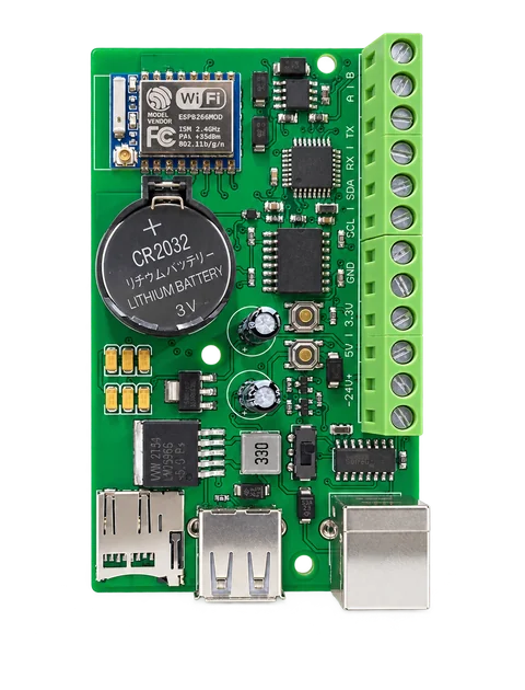 Compact Wi-Fi Interface Board PCB on a white background