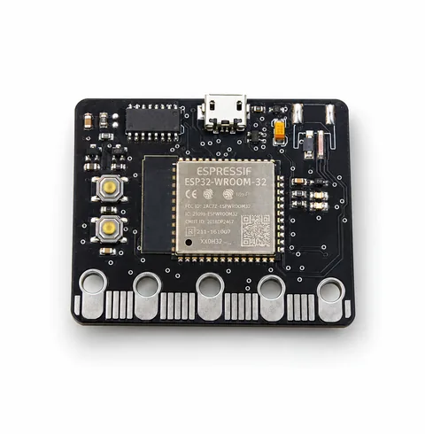 ESP32 board Microbit Form Factor PCB on a white background